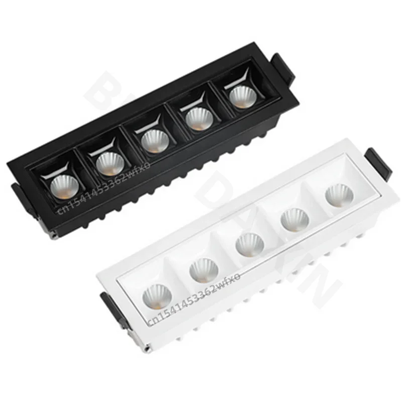 Lampu garis tertanam dimmable LED downlight lampu langit-langit light grille cahaya COB spot lampu dalam ruangan AC110V-220V