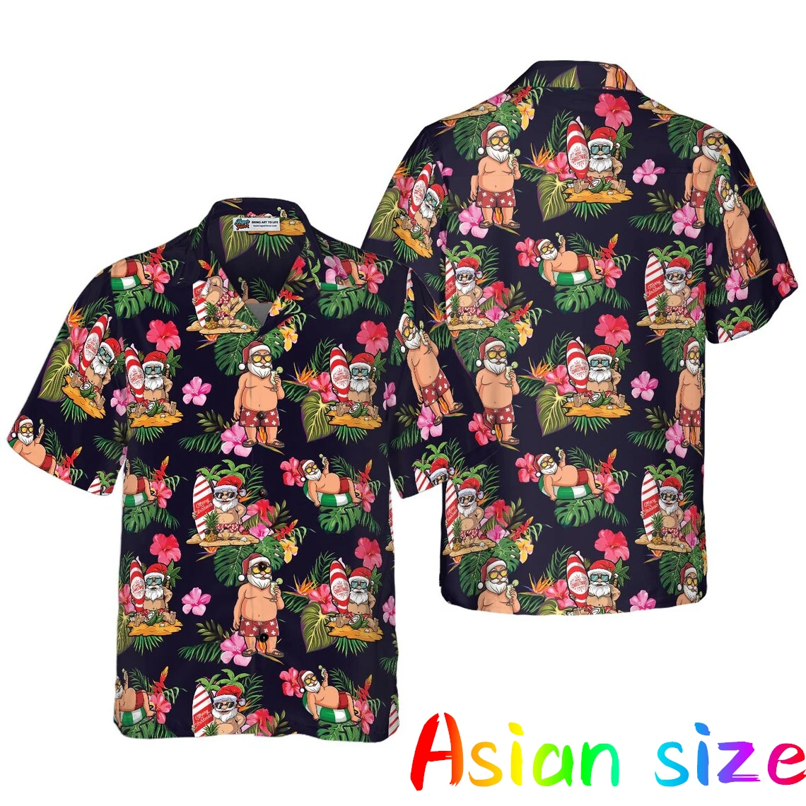 

2025 Trendy Autumn Fashion Santa Claus Shirts Holiday Party 3d Print Hawaiian Shirt Short Sleeve Loose Funny Blouse Anime Shirts
