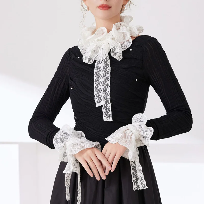 Elegant Sweet Decorative Lace Collar Princess Neck Ruffle Detachable False Collar Neckwear Fashion Costume Accessory