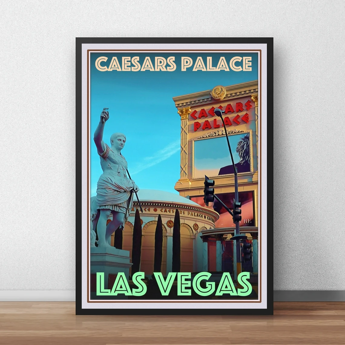 Caesars Palace Las Vegas Retro Style Travel Poster HD Printable Canvas Art Print Home Decor Wall Painting ( No Frame )