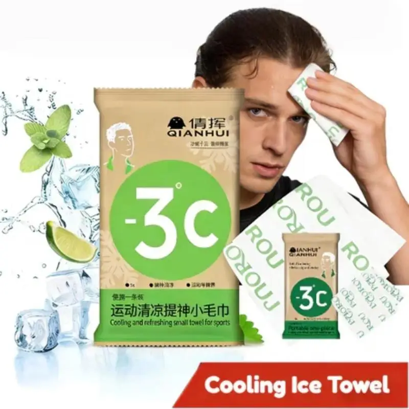 Disposable Ice Cold Sweat Wipe Instant Cooling Towel Portable Small Towel Summer Heat Relief Use