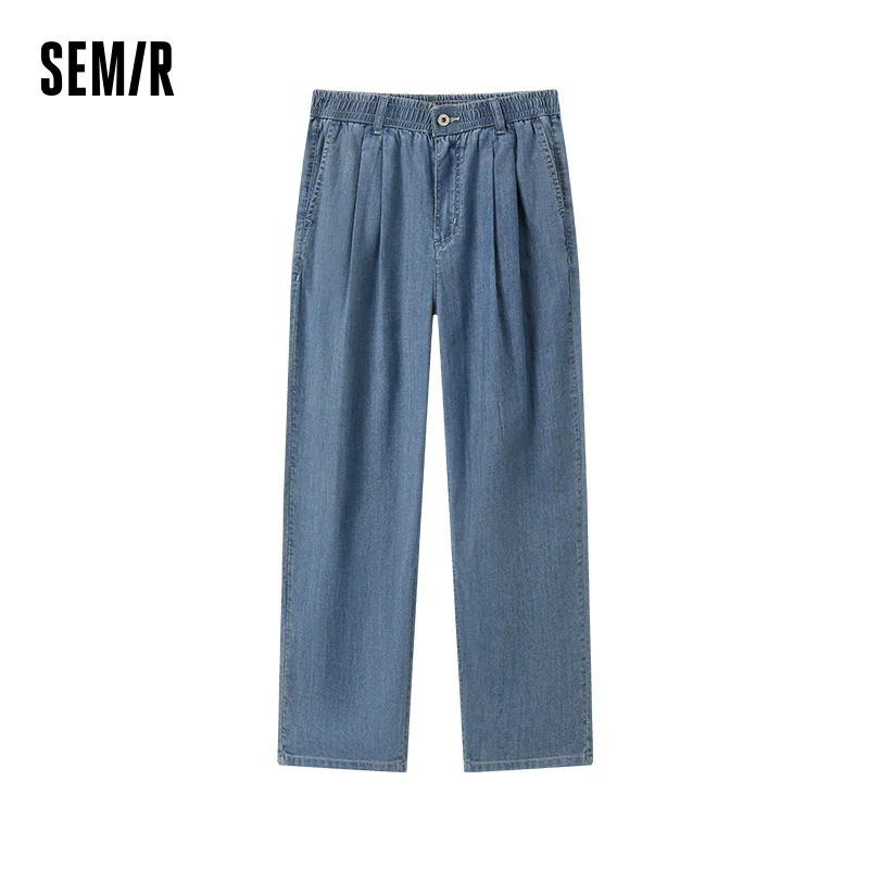 

Semir Jeans Women Elastic Waist Eighth-Length Tapered Pants 2025 New Summer Style for Casual Outings and Daily Wear