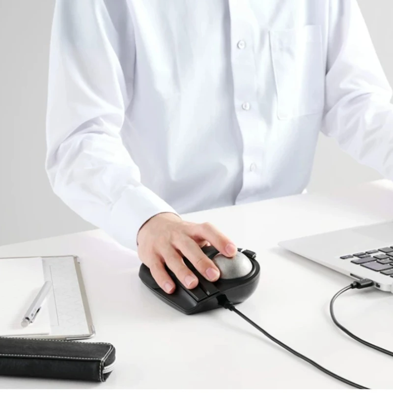 ELECOM HUGE Trackball Mouse Customized Wireless Tri-mode 52mm Ball Bearing Ergonomic Wrist Support Design Drawing Office Mouse