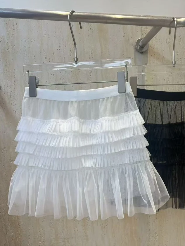 

Spring 2026 Korean Sle Sweet Cool ort Skirt Women's A-Line Layered Me Curtain Versatile f Body Skirt High Waist Cake...