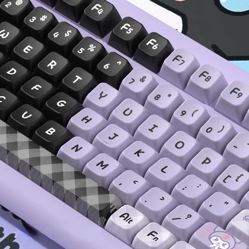 Sanrio Kuromi-Teclado mecánico Kawaii PBT, accesorio de Anime, adaptación de teclas 61, 68, 87, 75, 96, 98, 138, 158, regalo bonito para niña, 104