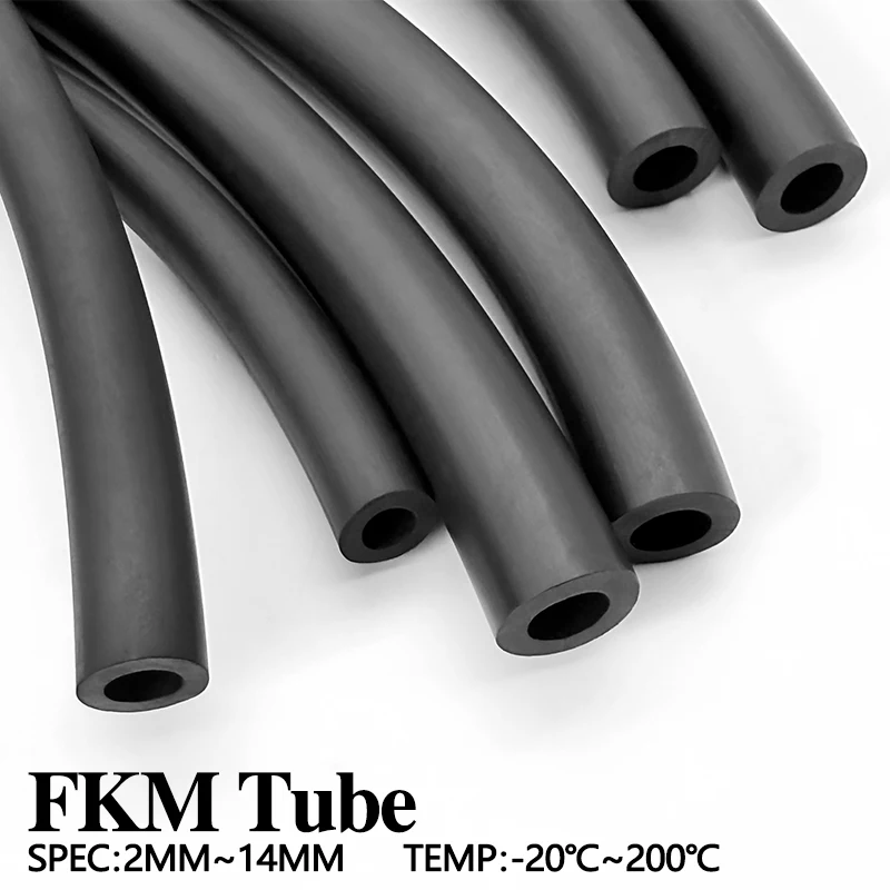 

Топливный шланг Vitons FKM, внутренний диаметр 2/3/4/6/8/10/12/14/16 мм - черная резиновая трубка, устойчивая к маслам, растворителям, высоким температурам, коррозии и разрывам