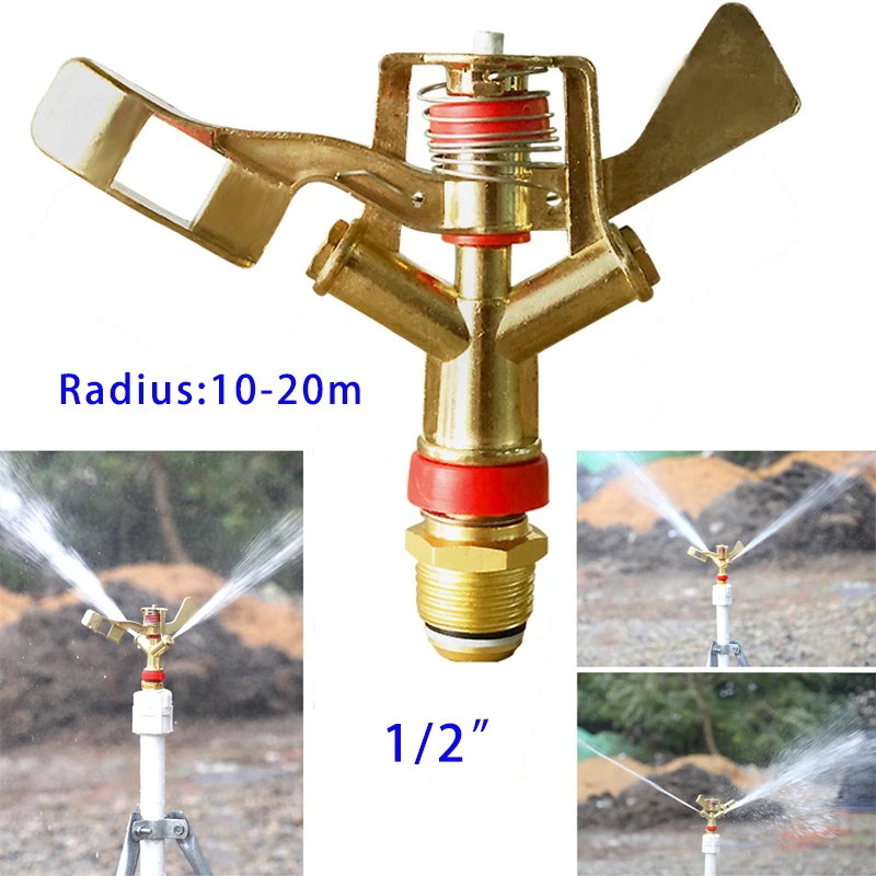 Cynk przepływowy przez zraszacz do trawnika zraszacze do nawadniania na podwórze z regulacją w zakresie 0-360 stopni zraszacz impulsowy nawadniania