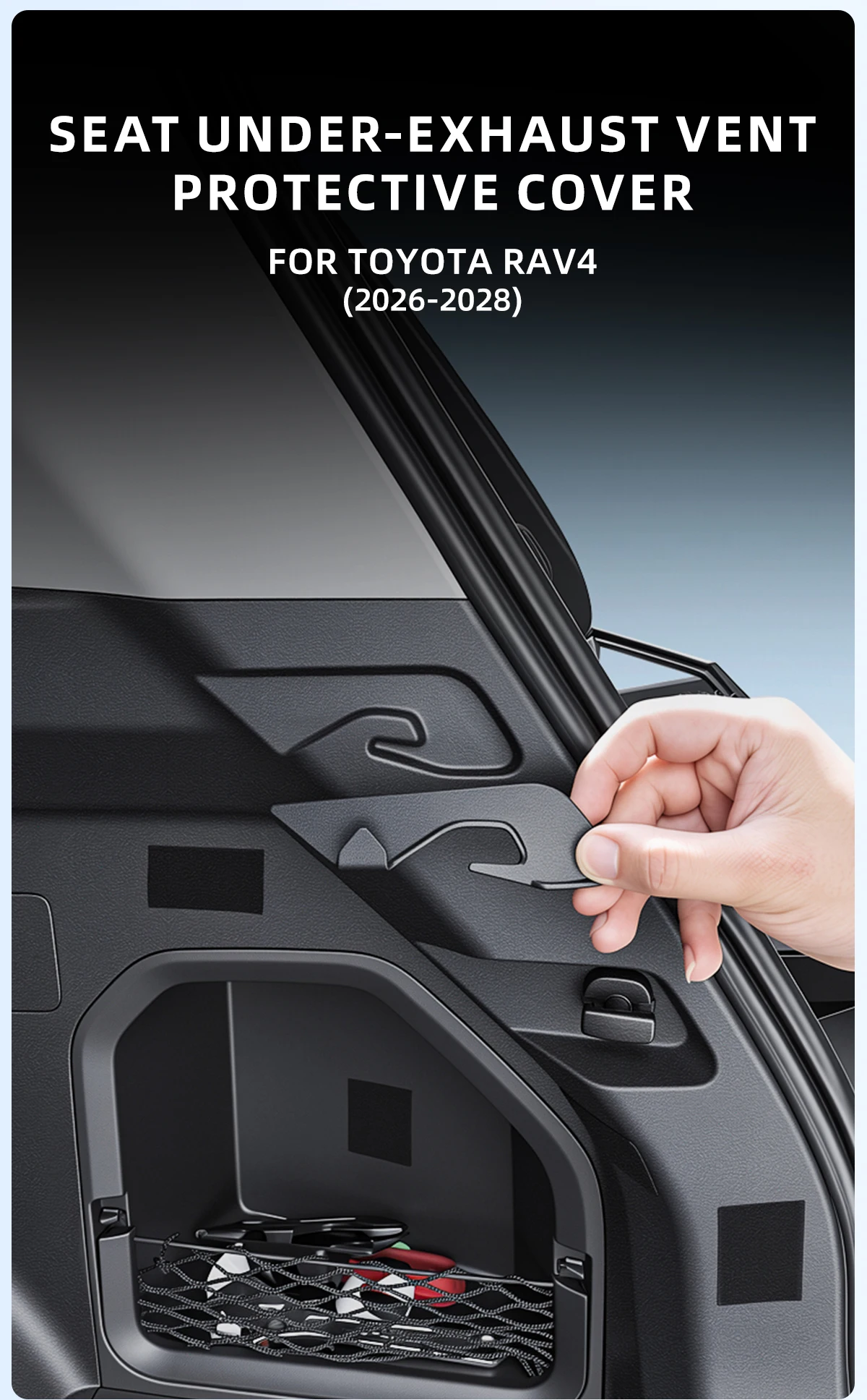 Für Toyota RAV4 2026-2028 Kofferraum-Seitenhaken ABS Schwarz Gepäckaufhängehaken 2 Stück Auto-Innenausstattung Zubehör – Detail 2