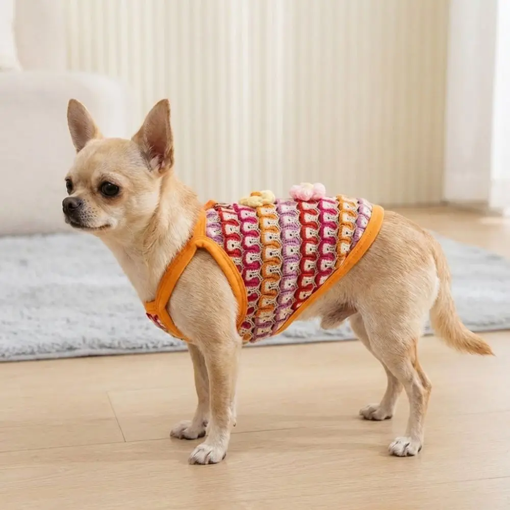 

Dog Outfit Breathable Dog Cooling Vest Floral Print Thin Mesh Pet T-Shirt Hollowed Out Puppy Clothes Puppy Cat