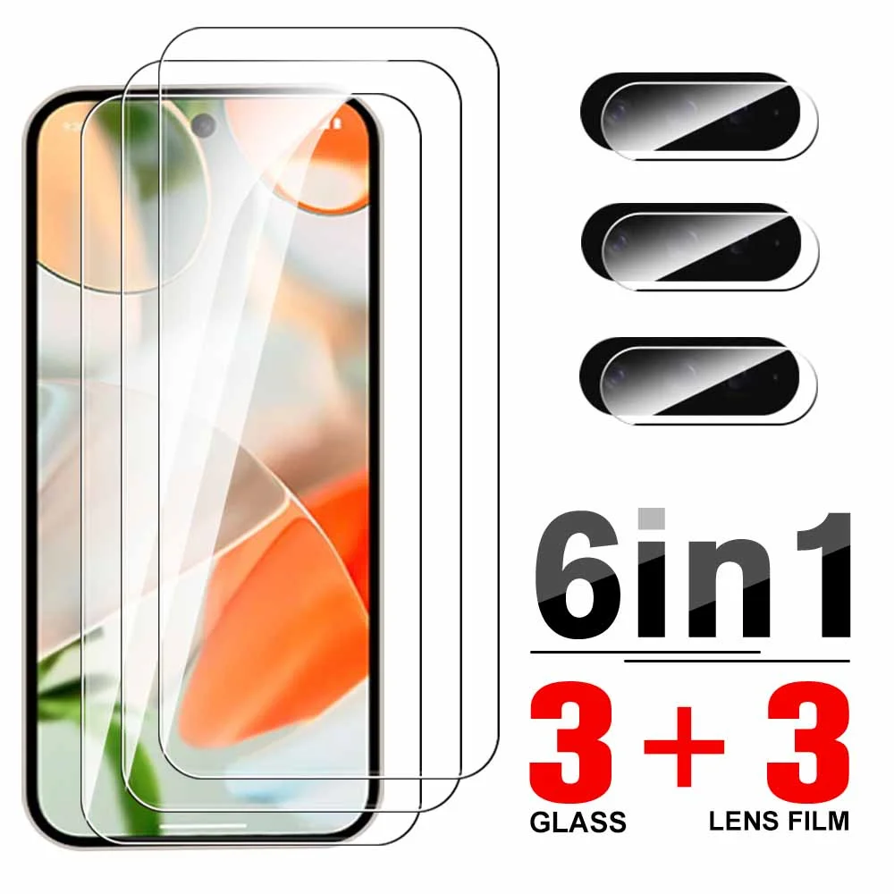 6in1 Camera Lens Protective Glass Case For Google Pixel 9 Pro XL Pixel9 Pixel 8 7 6 8a 6a Pixel8a Tempered Glass Protector Films