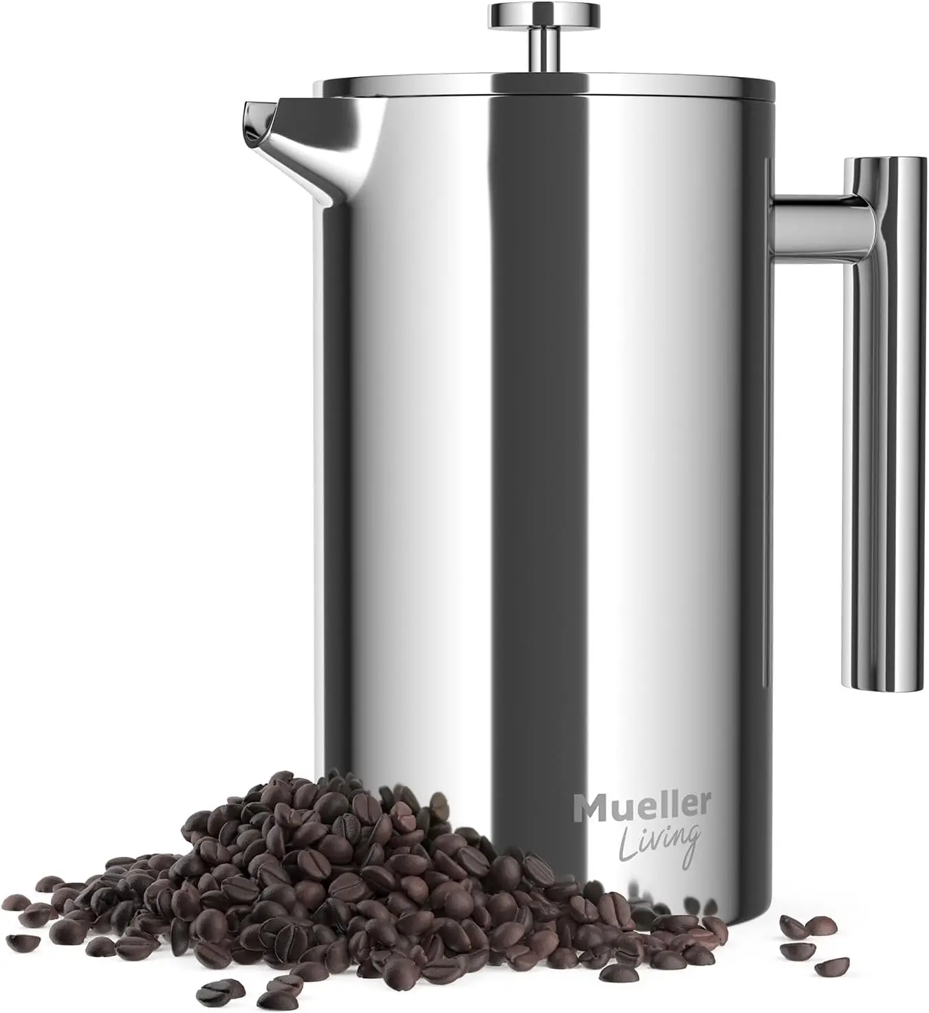 

French Press Coffee Maker 34oz, Stainless Steel, Double Insulated, Dishwasher Safe, Rust-Free for Home Brewing