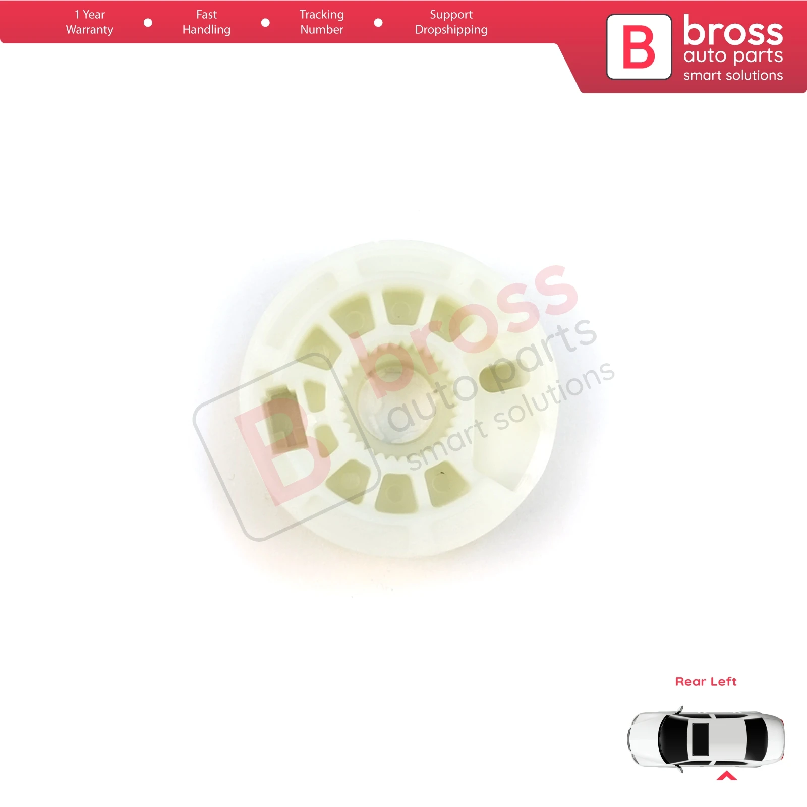 V1BWR5222 Raammechanisme Reparatie Gear Reel Wiel Katrol Achter Linker Deur voor Kia Ceed Cee'd MK2 JD 2012-2018 5-Deur 83450A2010