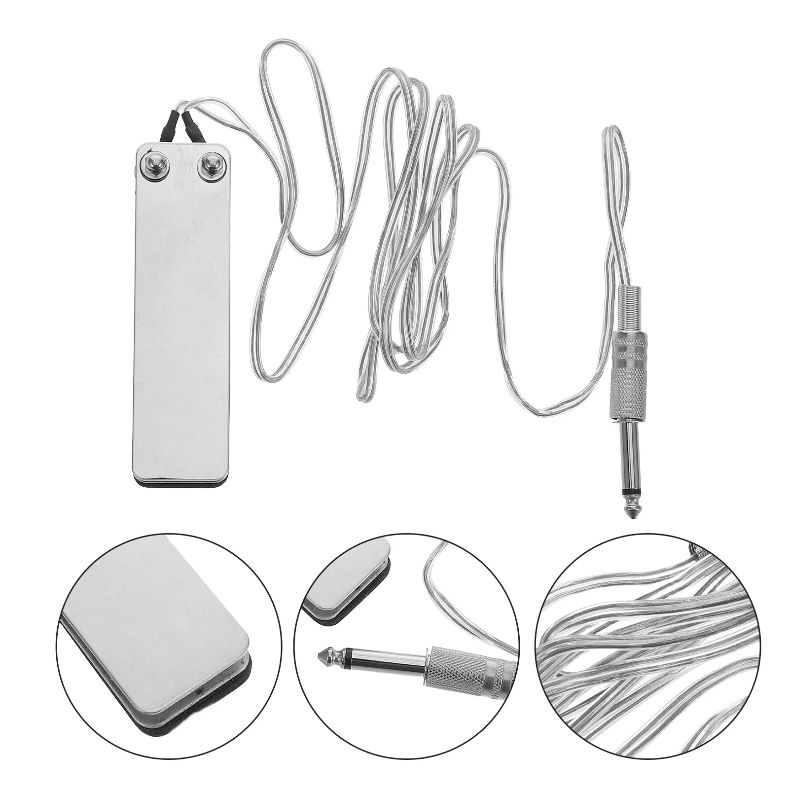 

Silver Foot Control Pedal for Tattoo Equipment Sturdy Metal Build Handsfree Operation Portable Size Tattoo Foot Pedal with Plug