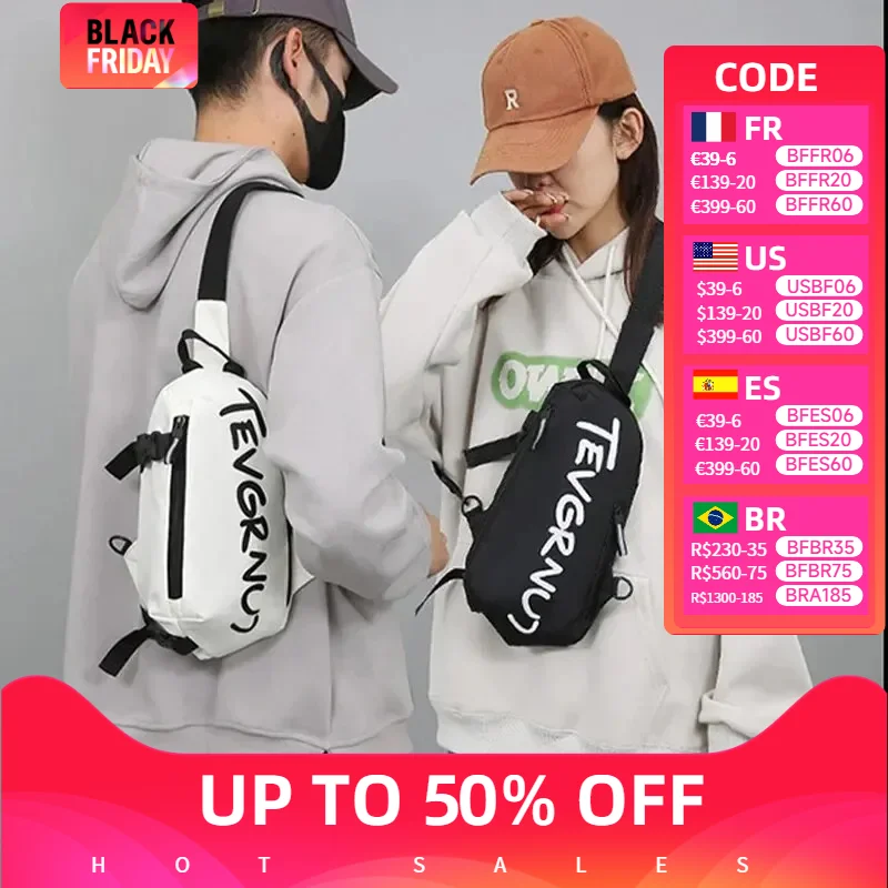 Men's and Women's New Nylon Chest Bag Sports Leisure Autumn and Winter Fashion Oblique Straddle Shoulder Bag