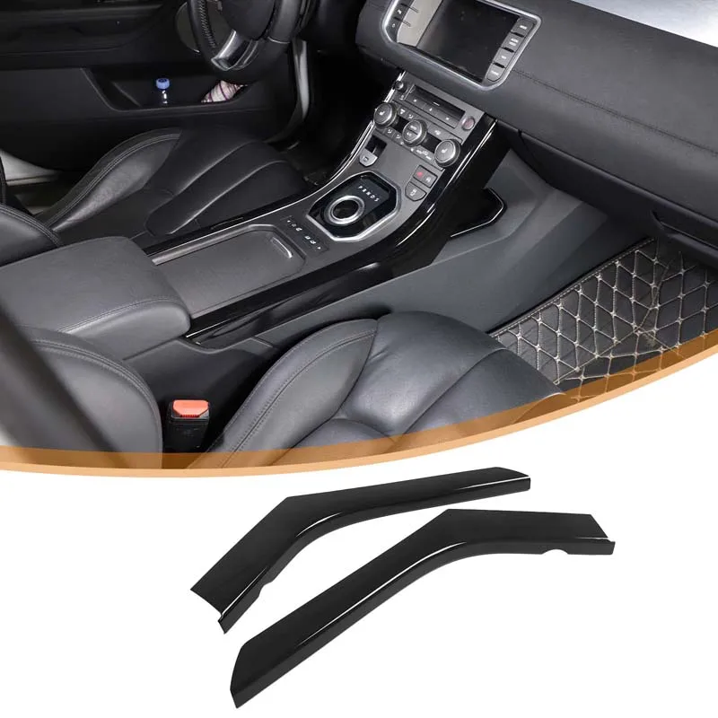 

For Land Rover Evoque 2012-2018 ABS black car center control side decorative strip sticker car interior protection accessories