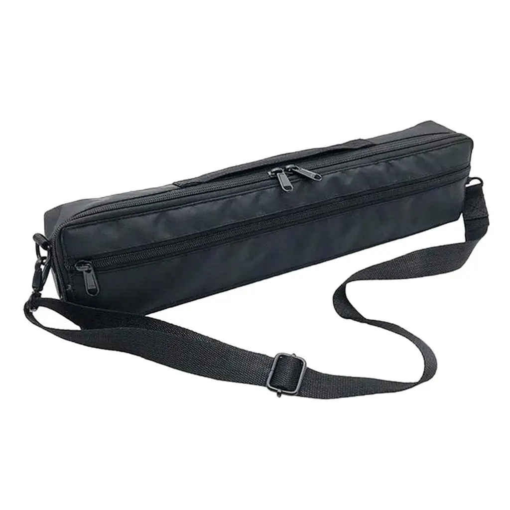 Durable 17 Holes Flute Case Cover Bag Black Plushed with Shoulder Strap Accs