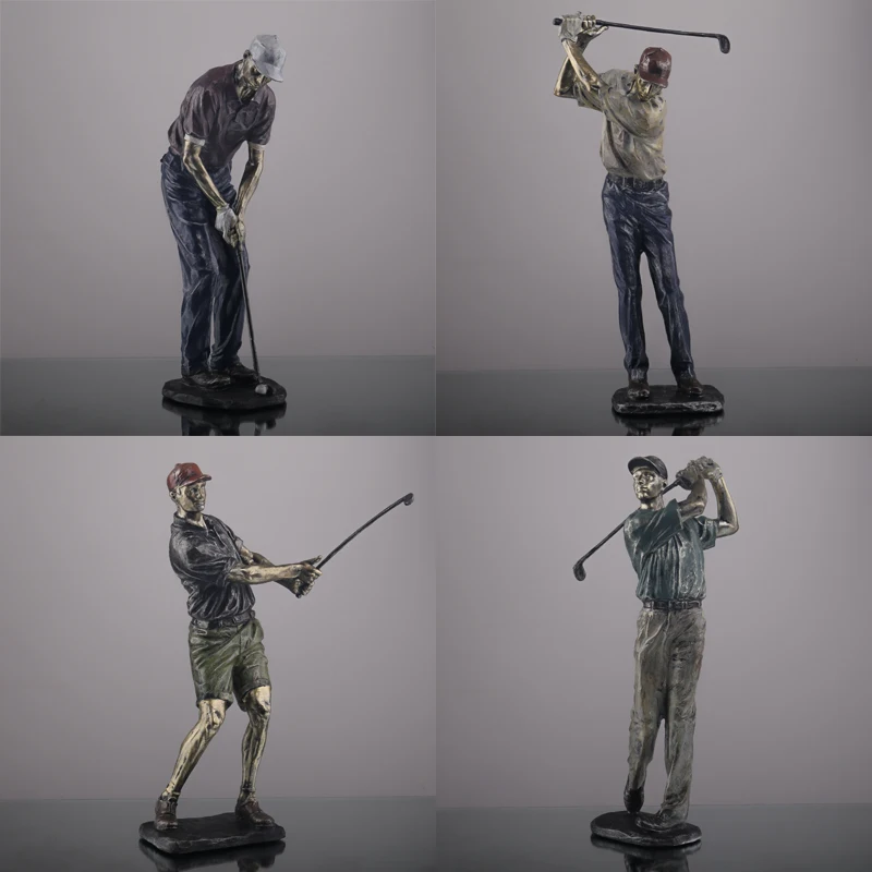 Nordic Modern Golf Basketball Action Figure Resin Crafts Decoration Creative Home Living Room Desk Window Statue Souvenir Gift