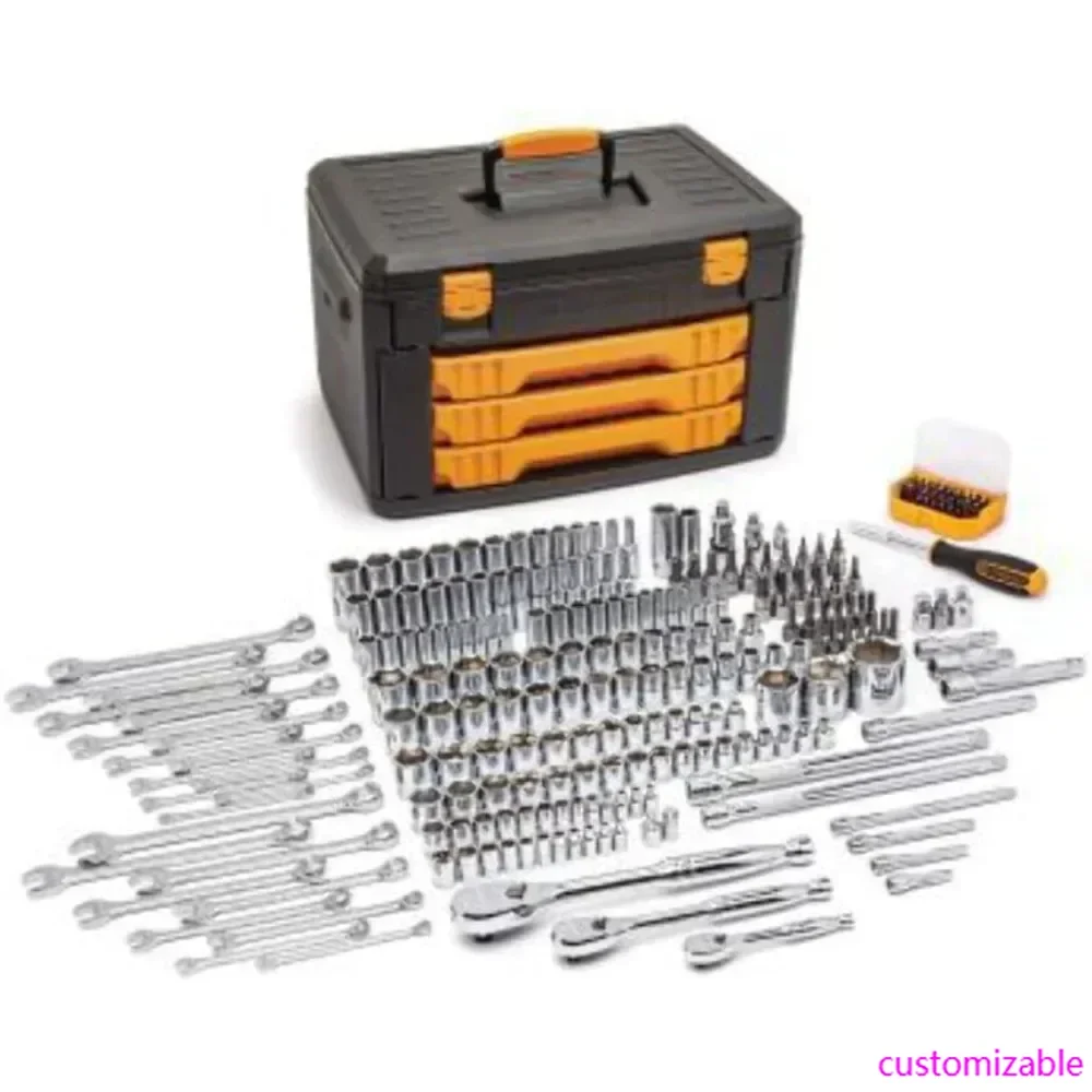 80966 243 Pc. 6 Pt. Mechanics Tool Set In 3 Drawer Storage Box