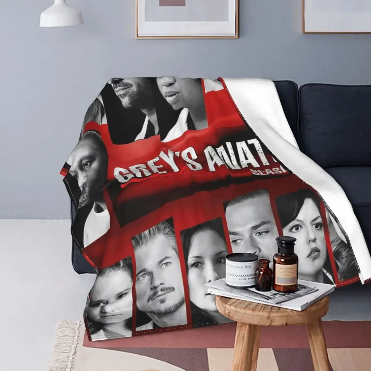 Grey's Anatomy Vintage Blanket Meredith Grey Derek Shepherd Cristina Yang Awesome Soft Throw Blanket for Chair Covering Sofa