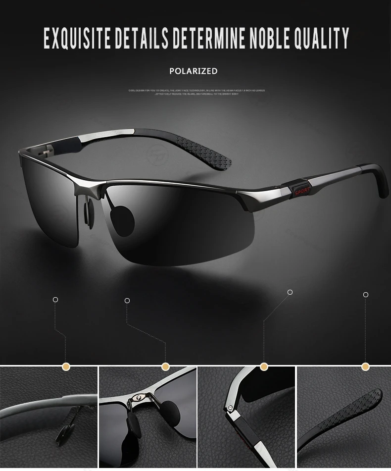 Klassische Sport Polarisierte Sonnenbrille Männer Anti-Glare Fahren Angeln Schutzbrillen Trendy Shades UV400 Brillen lentese de sol de hombres – Detail 3