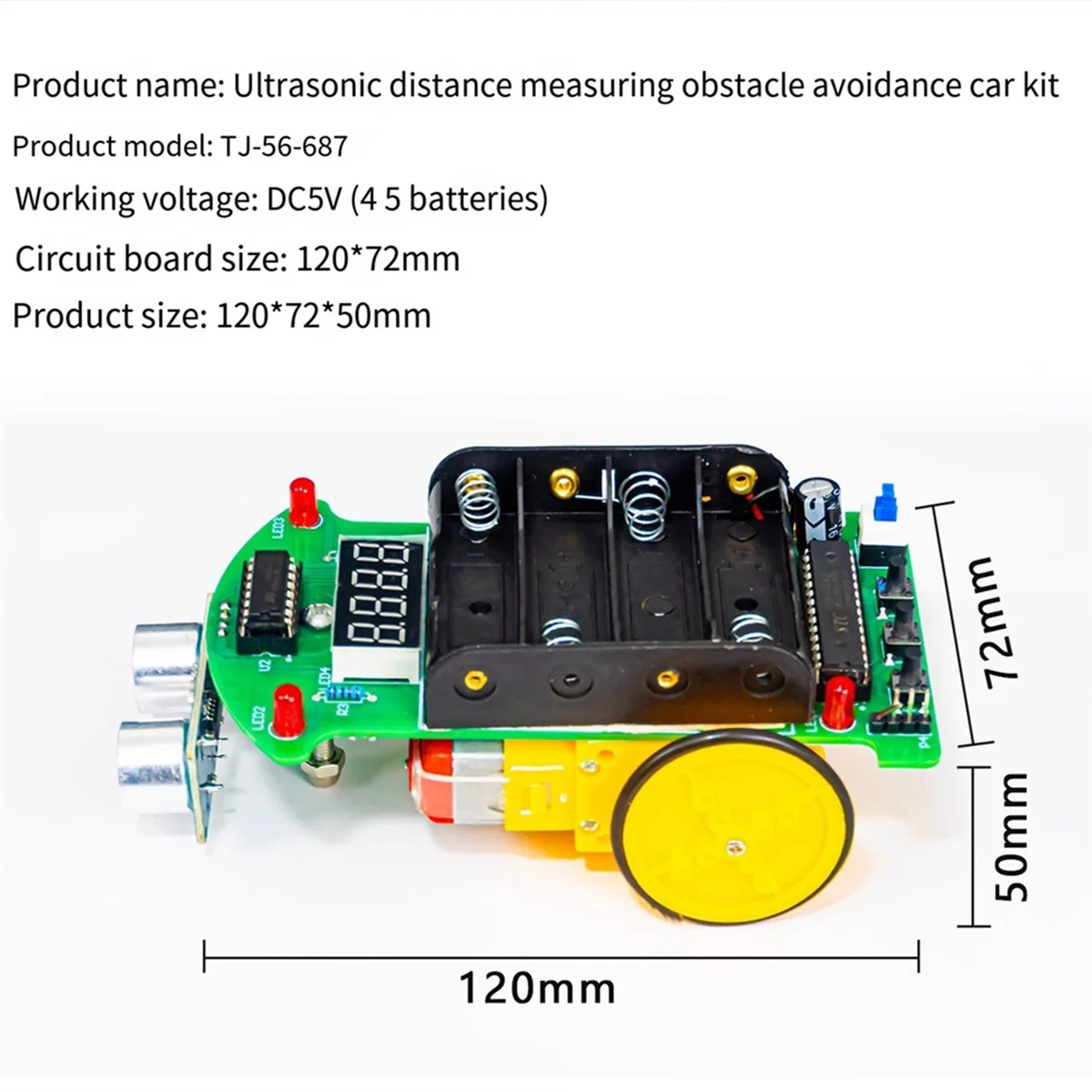 Ranging and obstacle avoidance car DIY Ultrasonic Ranging and Obstacle Avoidance Car Welding Kit