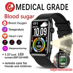 2025 Non-Invasive Blood Glucose Smart Bracelet Men Women Watch Heart Rate Spo2 Temperature Monitor Health Call Smart Bracelet