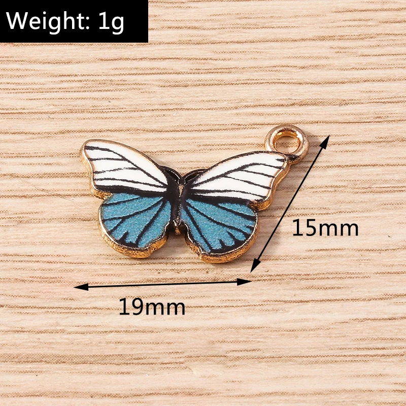 10 Stück niedliche, bunte Emaille-Tier- und Schmetterlingsanhänger für die Schmuckherstellung, Ohrringe, Anhänger, Halsketten, Armbänder, DIY-Bastelarbeiten, Geschenke – Detail 9