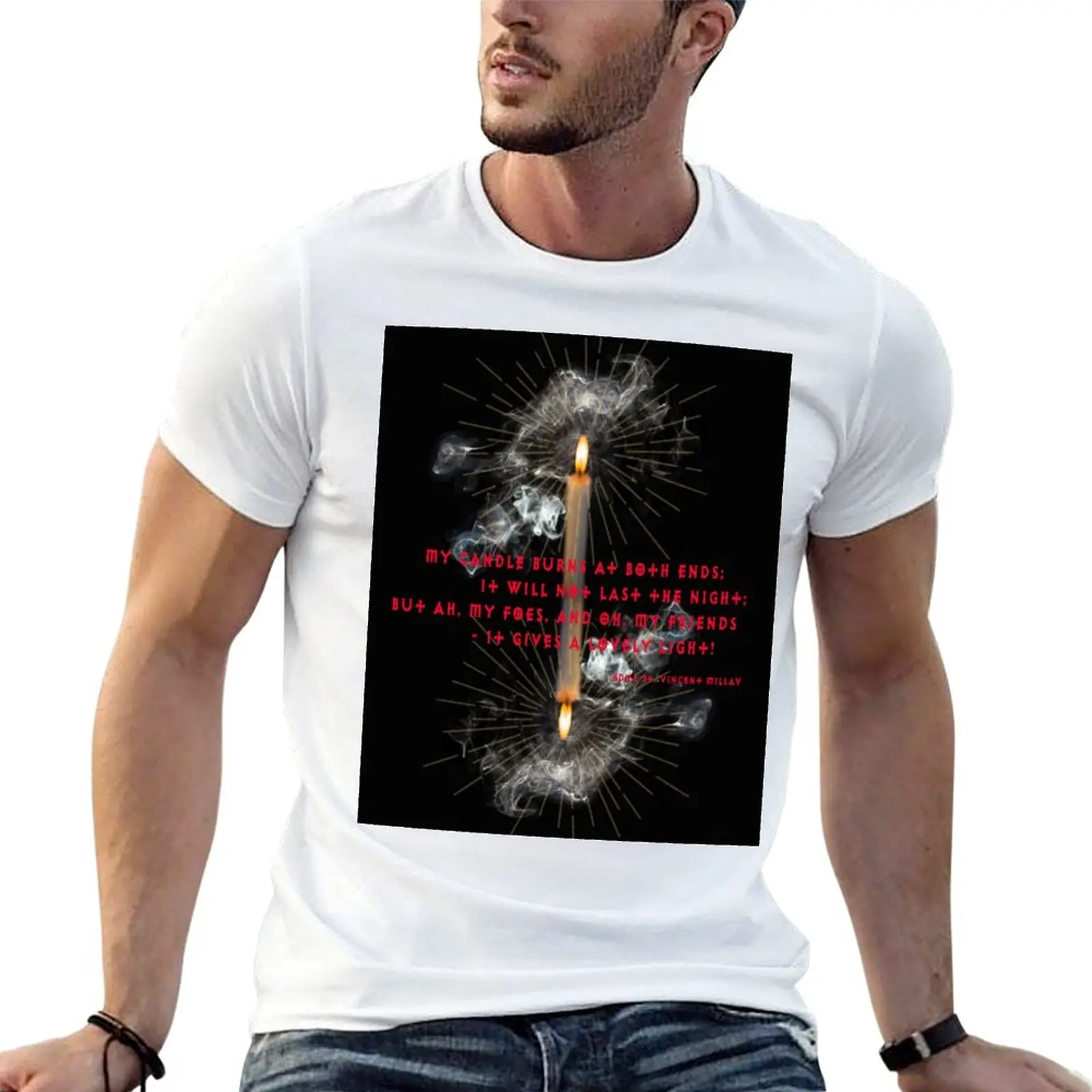 Burning The Candle At Both Ends T-Shirt Fashion Pattern Printed Tee Shirt