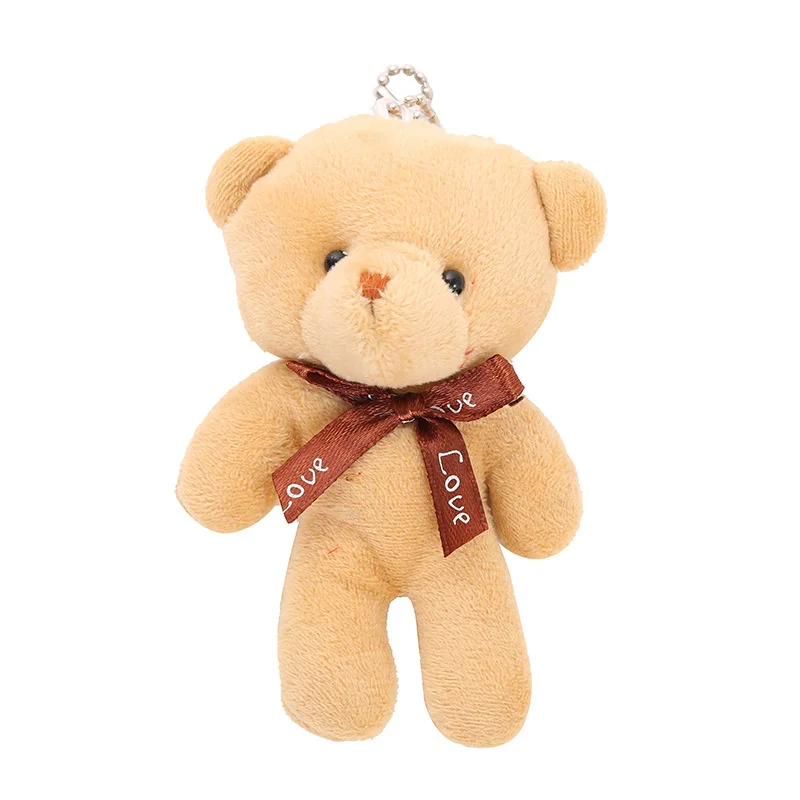 10pcs/pack 12cm Mini Bow Tie Teddy Bear Pendant Plush Toy Colorful Teddy Plush Keychain image 5