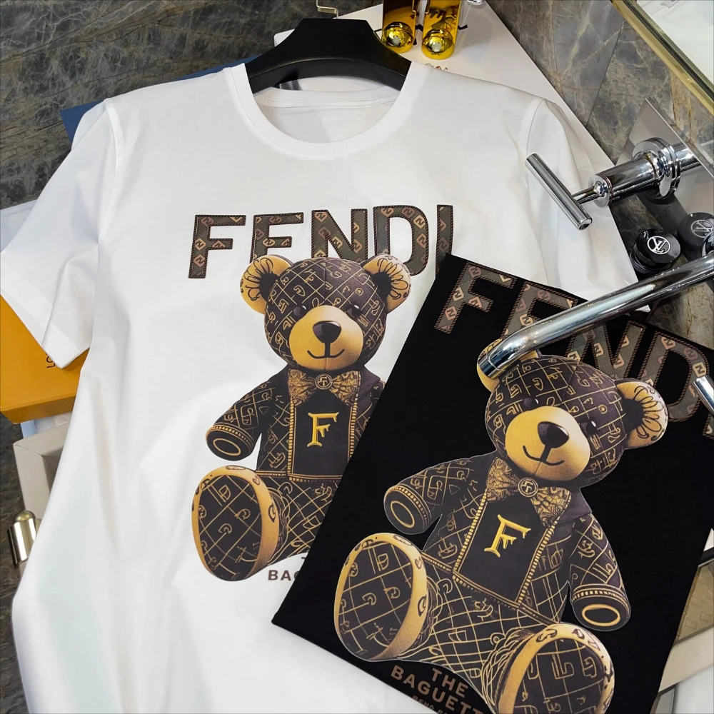 Trend Classic Women T-shirt Bear Print Tshirt Clothing Designer Tee 2025 Men Luxury Cotton Brand Oversized T Shirt Summer Tops