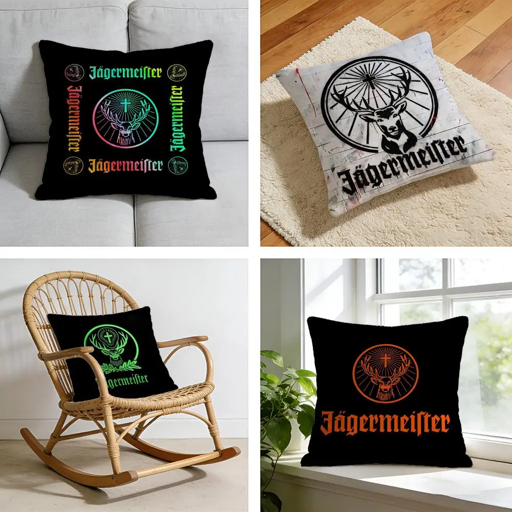 

Чехол для подушки J-Jager-M-meisters-S, коротковорсовая плюшевая наволочка для кровати, дивана, автомобиля, можно стирать.