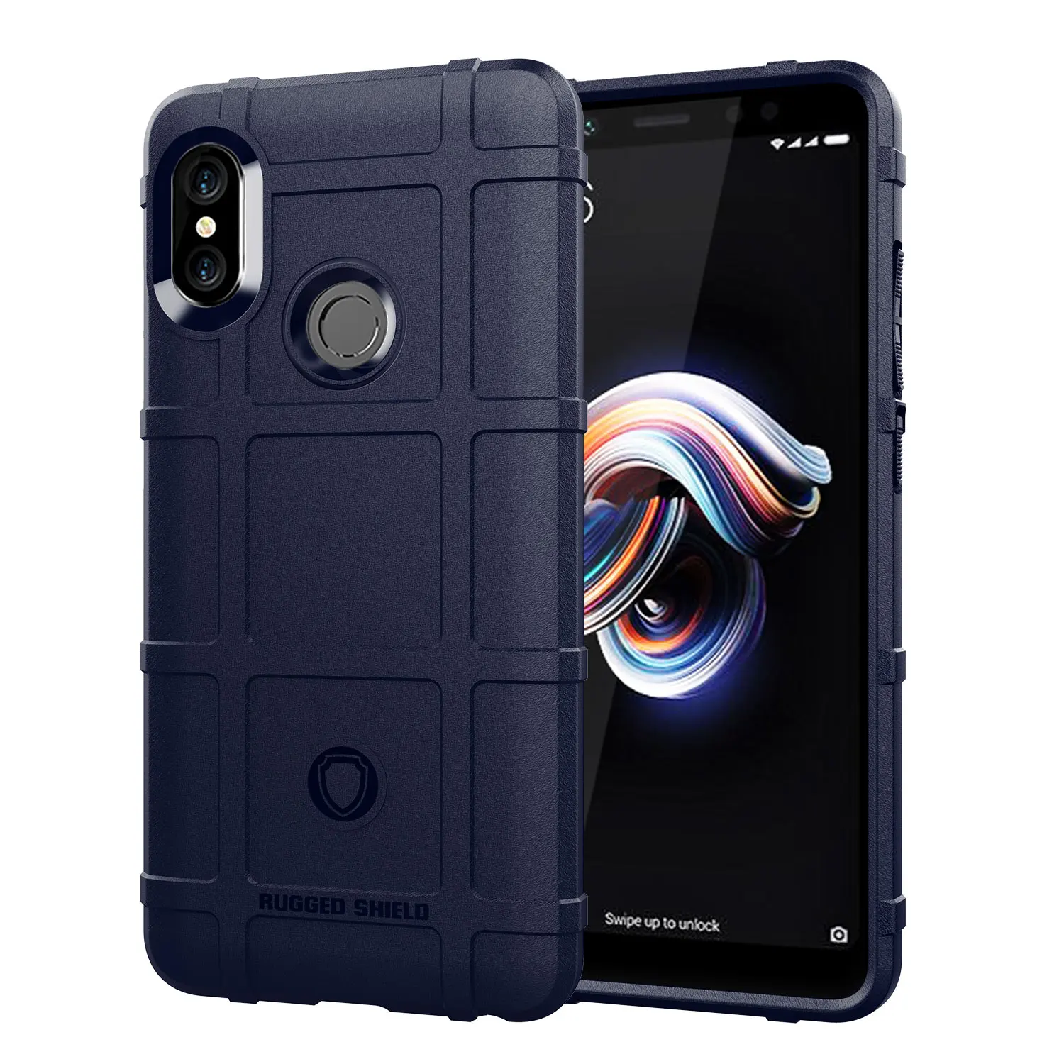 Rubber Case for Xaomi Redmi Note 5 Pro 5pro 6 Shield Shockproof Phone Cover for redmi note5 6 pro Anti-Slip Grid Silicone Cases