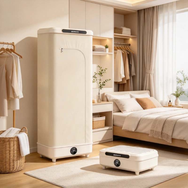1000W Foldable Clothes Dryer, 360 Degree Warm Air Cabinet with Overheat Protection for Baby Clothes Home Travel Laundry Use
