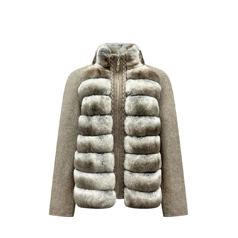 

Women Elegant Winter Faux Fur Cotton Jacket Solid Color Long Sleeved Zipper Warm Coat New Lady High Street Commute Daily Outwear