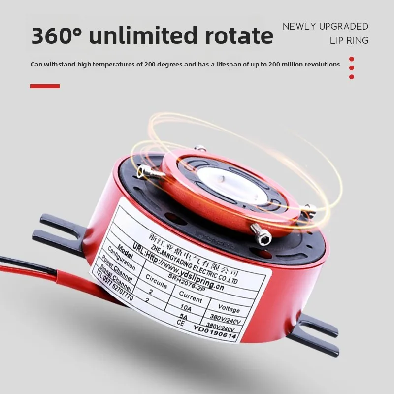 SRH3899-12P Through Bore Slip Ring 12 Channels 5A 38.1mm ID 99mm OD Rotary Electrical Connector for Motor Rotation