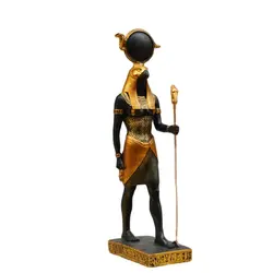 God Of War Horus Isis Son Statue Decor Memorial Ancient Egyptian Mythology 1pc Eagle Snake Scepter Decoration Sculpture Decor