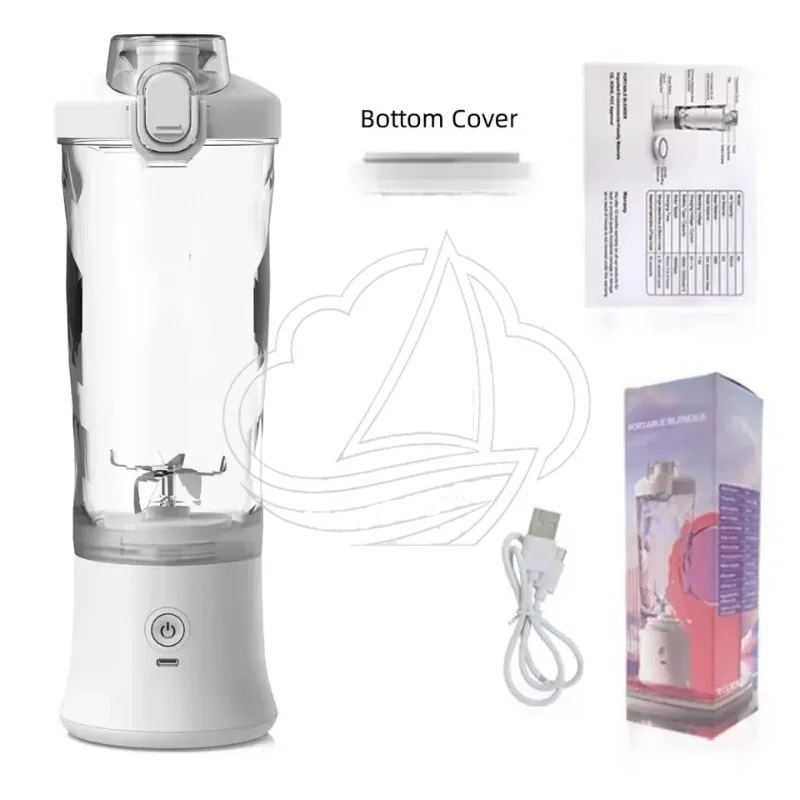 600ML Portable Electric Blender 4000mAh USB Rechargeable Fruit Juicer Colorful Smoothie Mixer