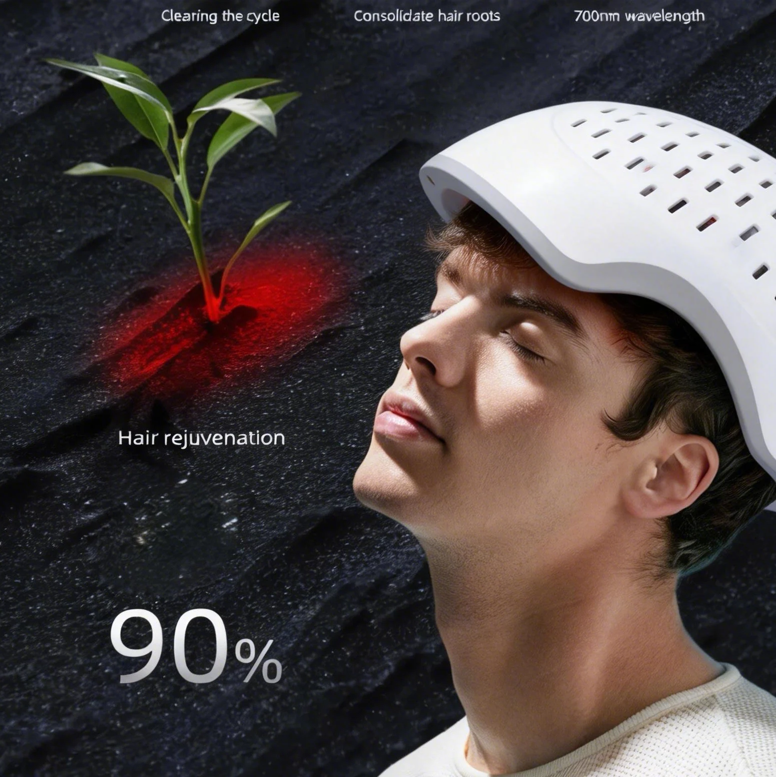 COZING-300Pro Laser Hair Growth Helmet - 300 Diodes 650nm LED Phototherapy Device USB Rechargeable Wireless Hair Scalp Care