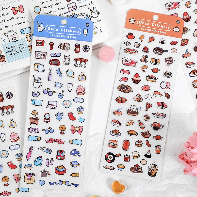 Kleine schattige dieren bloem stickers kawaii koreaanse planner stickers dagboek scrapbooking stickers voor diy arts en ambachten