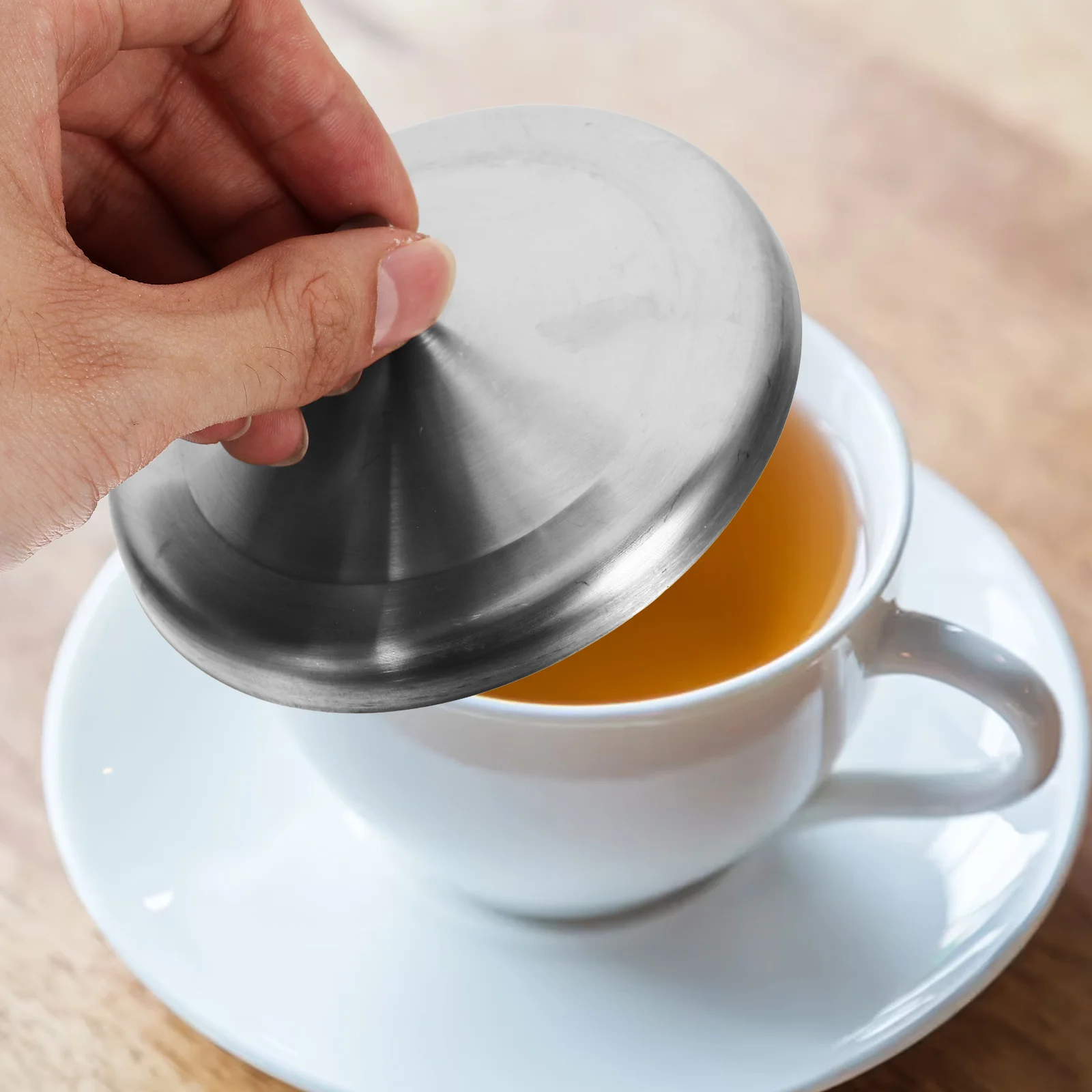 

2pcs Stainless Steel Cup Lids Leak Proof Reusable Mug Coffee Tea Tumbler Bottle Replacement Tops 10Cm Home Office Kitchen Use