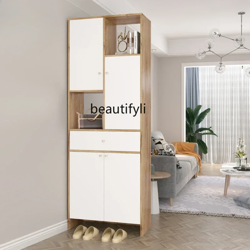 

LJYNordic living room partition solid wood simple storage shoes decorative screen entrance cabinet