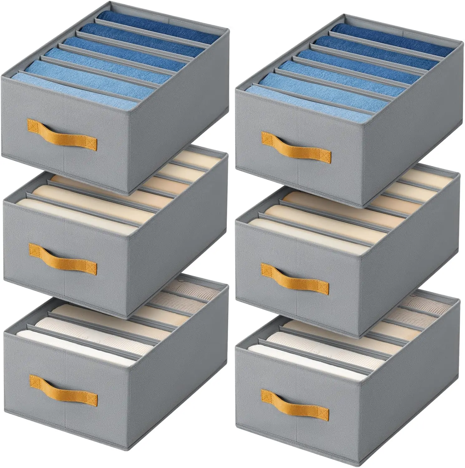 

Складной тканевый органайзер для хранения одежды - идеально подходит для джинсов, футболок, свитеров, брюк, нижнего белья и леггинсов