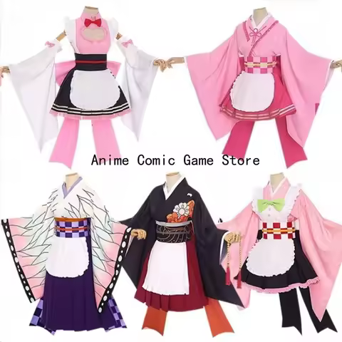 Kanroji Mitsuri Kamado Nezuko Tsuyuri Kanao Kochou Shinobu Kibutsuji Muzan Cosplay Miad Wig Anime Japanese Kimono for Women