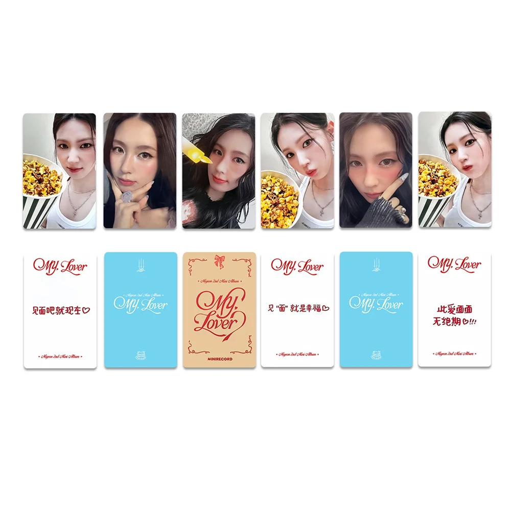 

Kpop Idols Miyeon 2nd Mini Album MY LOVER Photocards 6pcs/Set Double Sides Printing Bright Film LOMO Card Fans Collection Card