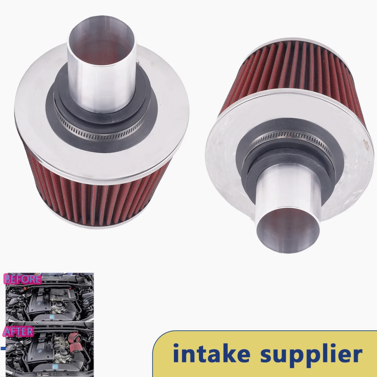 

AQ-N54 Dual Cone Filter Air Intake Kit for BMW 135i 335i 535i Z4 L6-3.0L Twin Turbo E Series