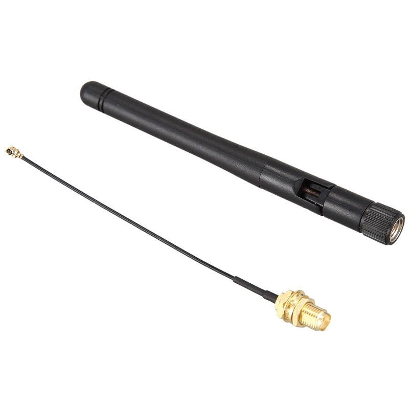 RISE-2X 433Mhz Antenna 3Dbi GSM RP-SMA Plug Rubber Waterproof Lorawan Antenna + IPX To SMA Small Cable Extension