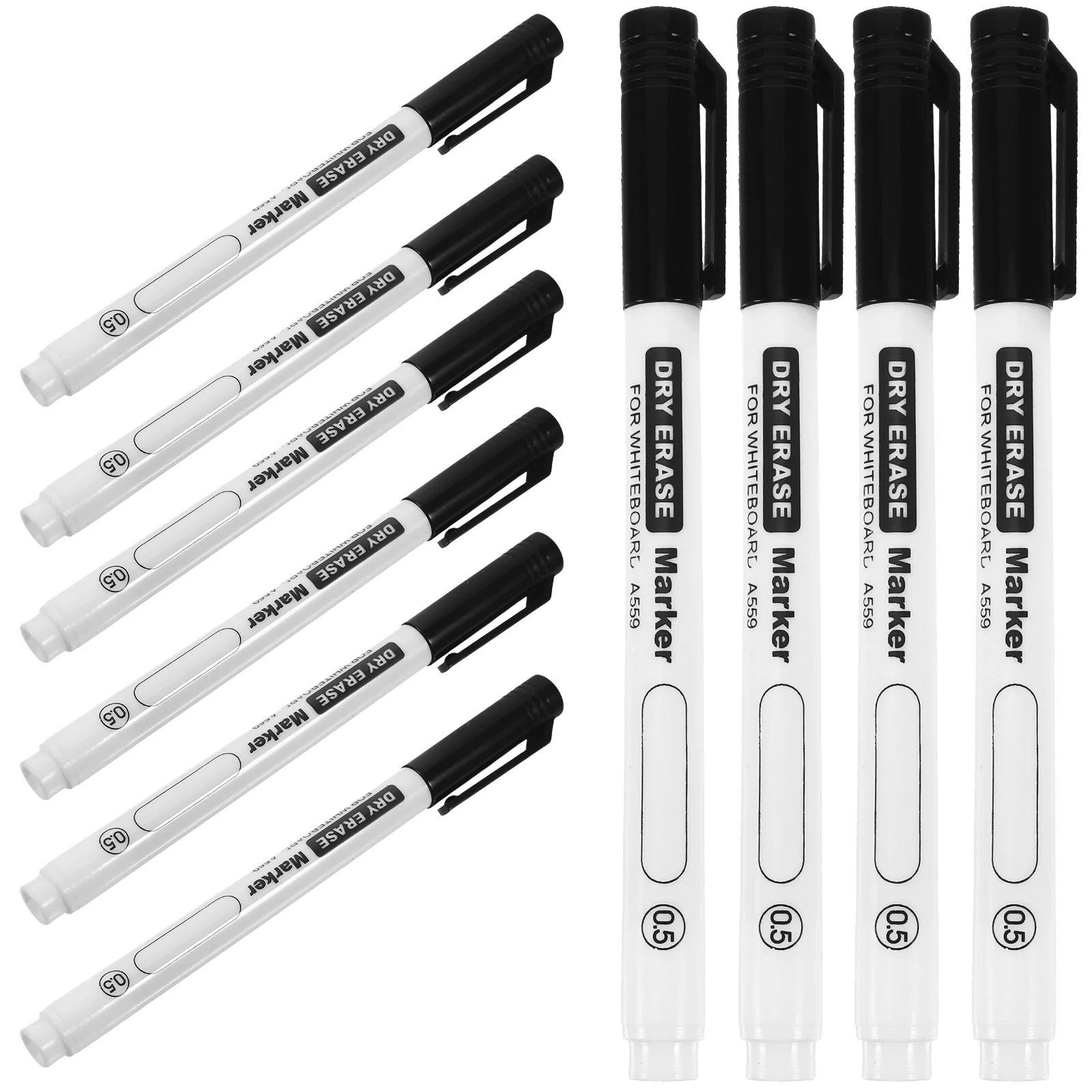 

10 Pcs Mark Pen For Office Tip Whiteboard Marker Pen 0 5mm Black Dry Erase for Office School Classroom Board Student Teacher