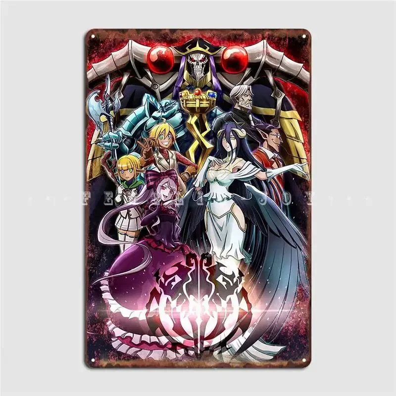 Overlord Anime Metal Sign Cinema Living Room Party Vintage Plaques Tin Sign Poster