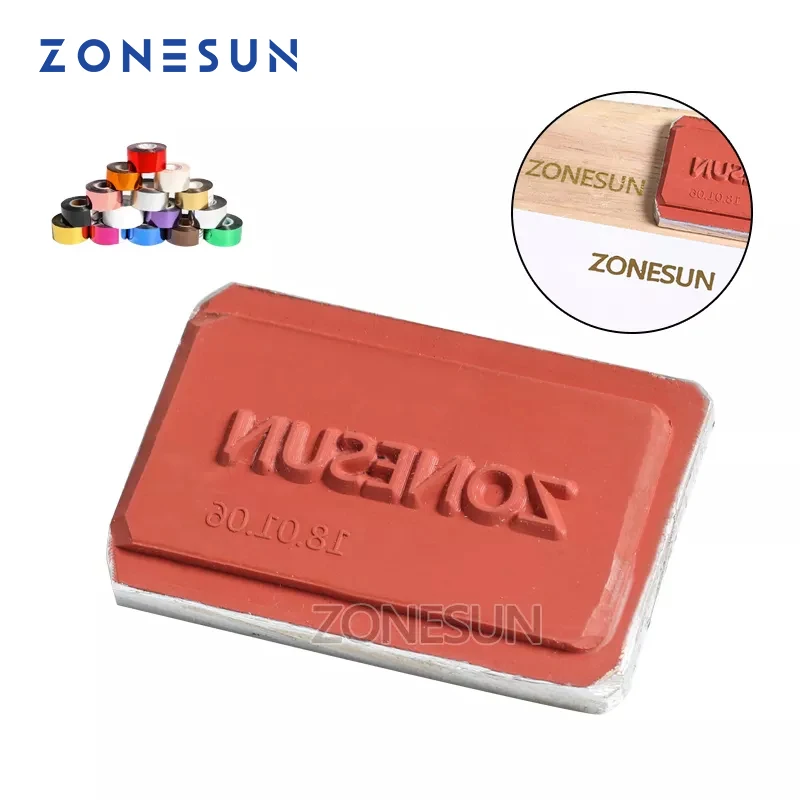 

ZONESUN DIY Hot Foil Silicone Mould Embossing Plate Custom Brand Logo Stamp For Plastic Wood Sunglasses Heat Stamping