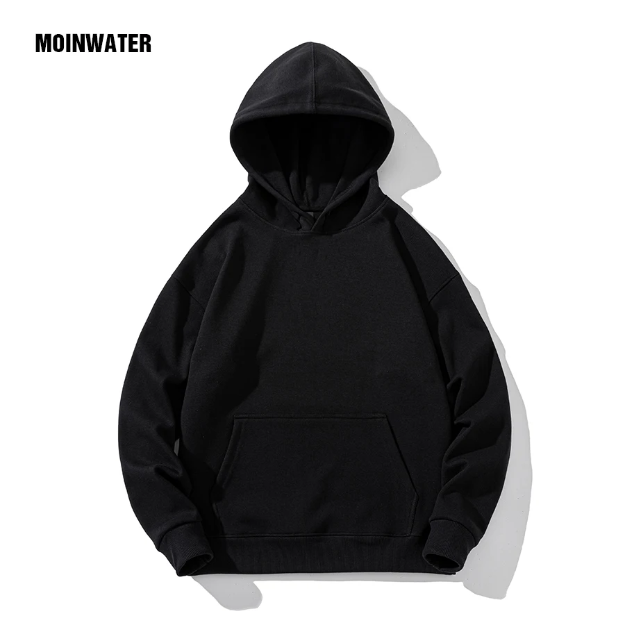 MOINWATER Men New Casual Hoodies Male Grey White Streetwear Oversized Hooded Sweatshirts Tops for Spring Autumn MMH2302